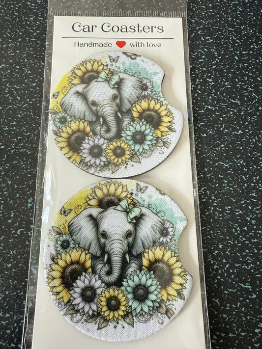 Elephant 2 car coasters