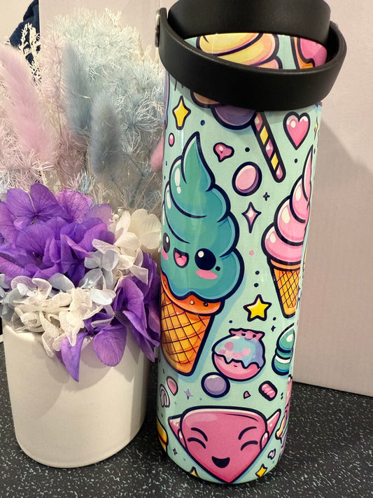 Donuts ice cream 20oz stainless steel tumbler with coffee lid and drink bottle
