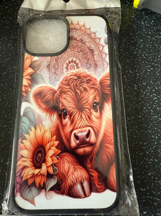 IPhone 14 highland cow phone case