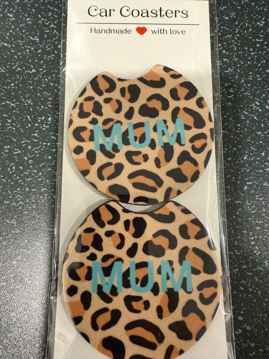 Mum leopard car coaster